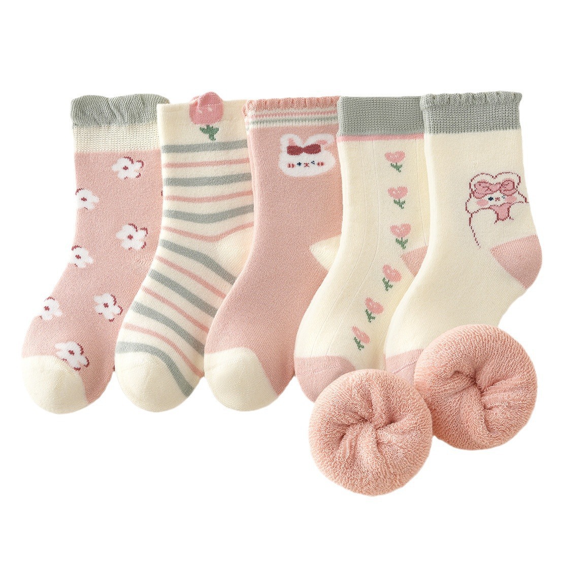 Thickened and warm mid-calf fleece socks for girls in autumn and winter, long-calf fleece socks for babies and children in winter Item Picture