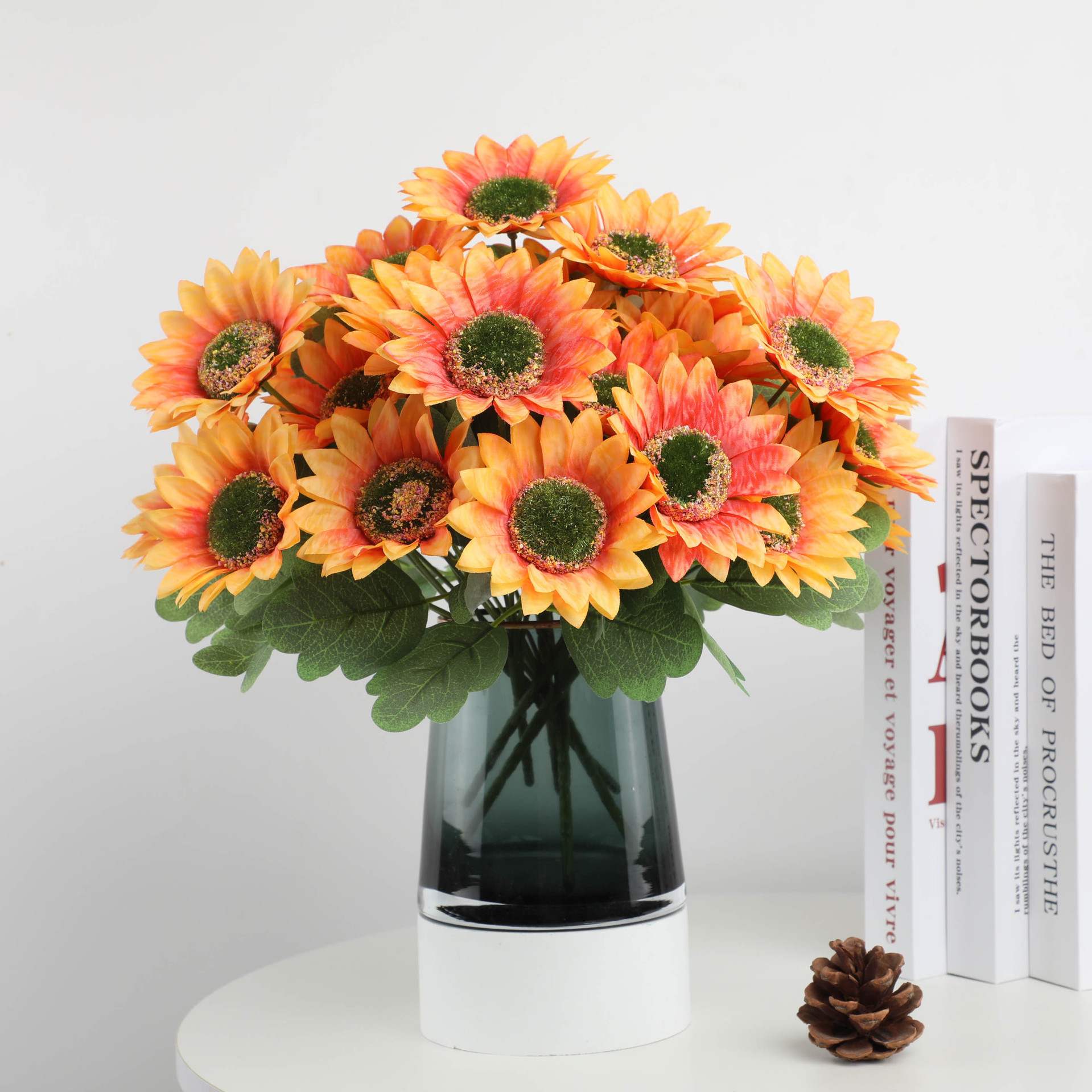 仿真花DIY发饰配件/假花/5朵塑膠花/仿真花/假花批发白底实物图