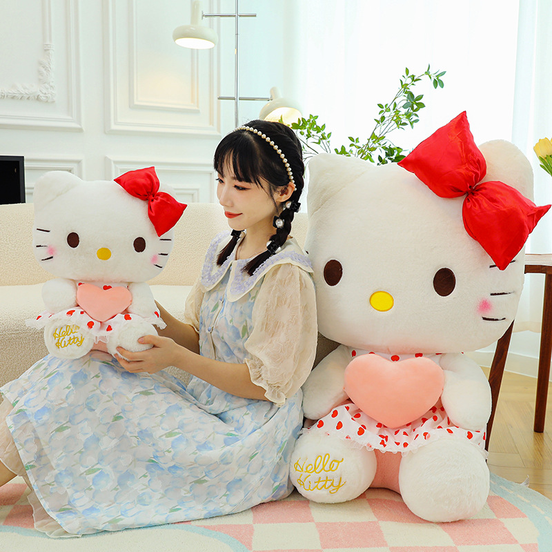 New heart-hugging KT cat doll, gauze dress, hellokitty plush toy, Hello Kitty birthday gift wholesale Specification image