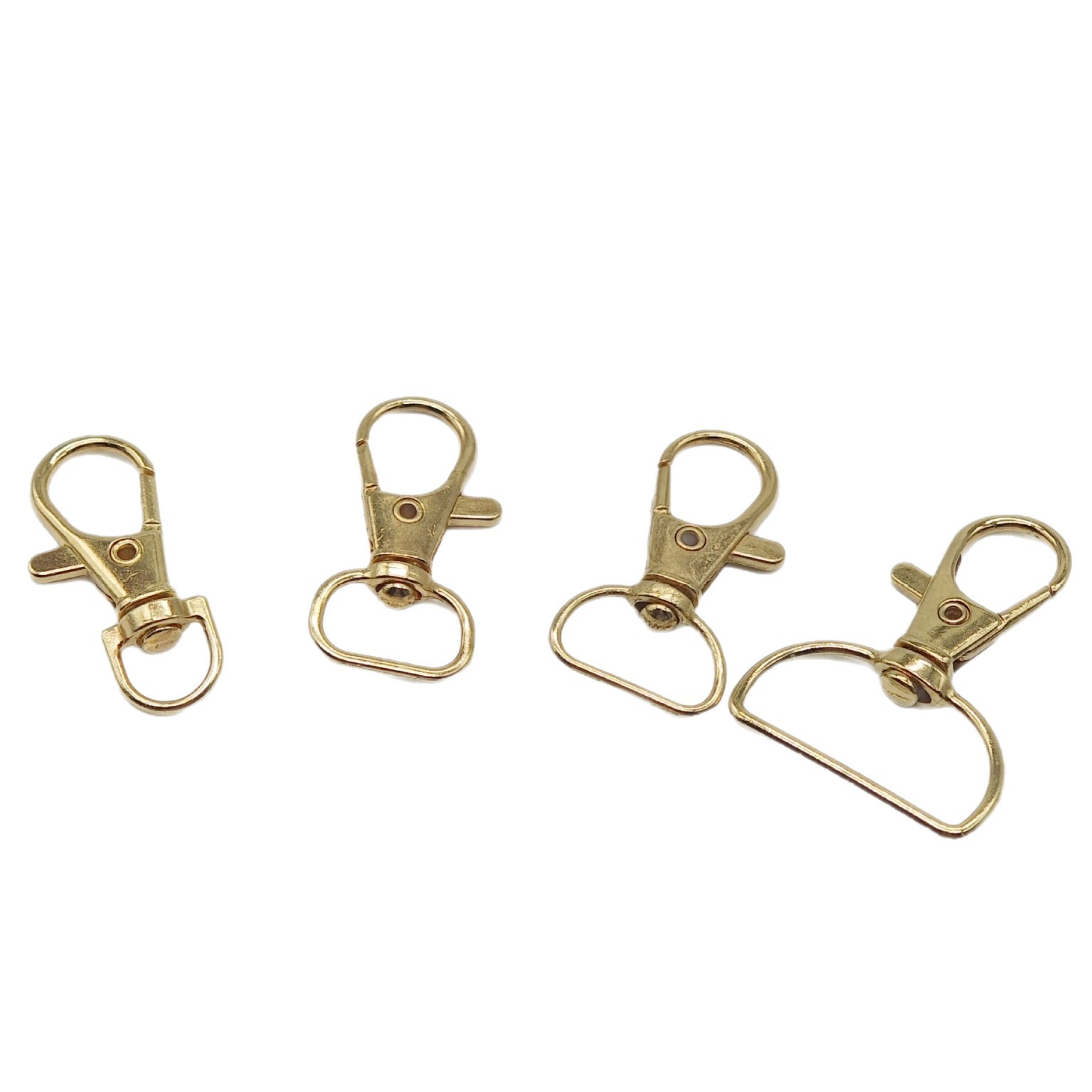 Light gold 3-point fish-mouth buckle, luggage hardware accessories, key buckle, plate buckle, pet buckle, zinc alloy hook buckle Item Picture