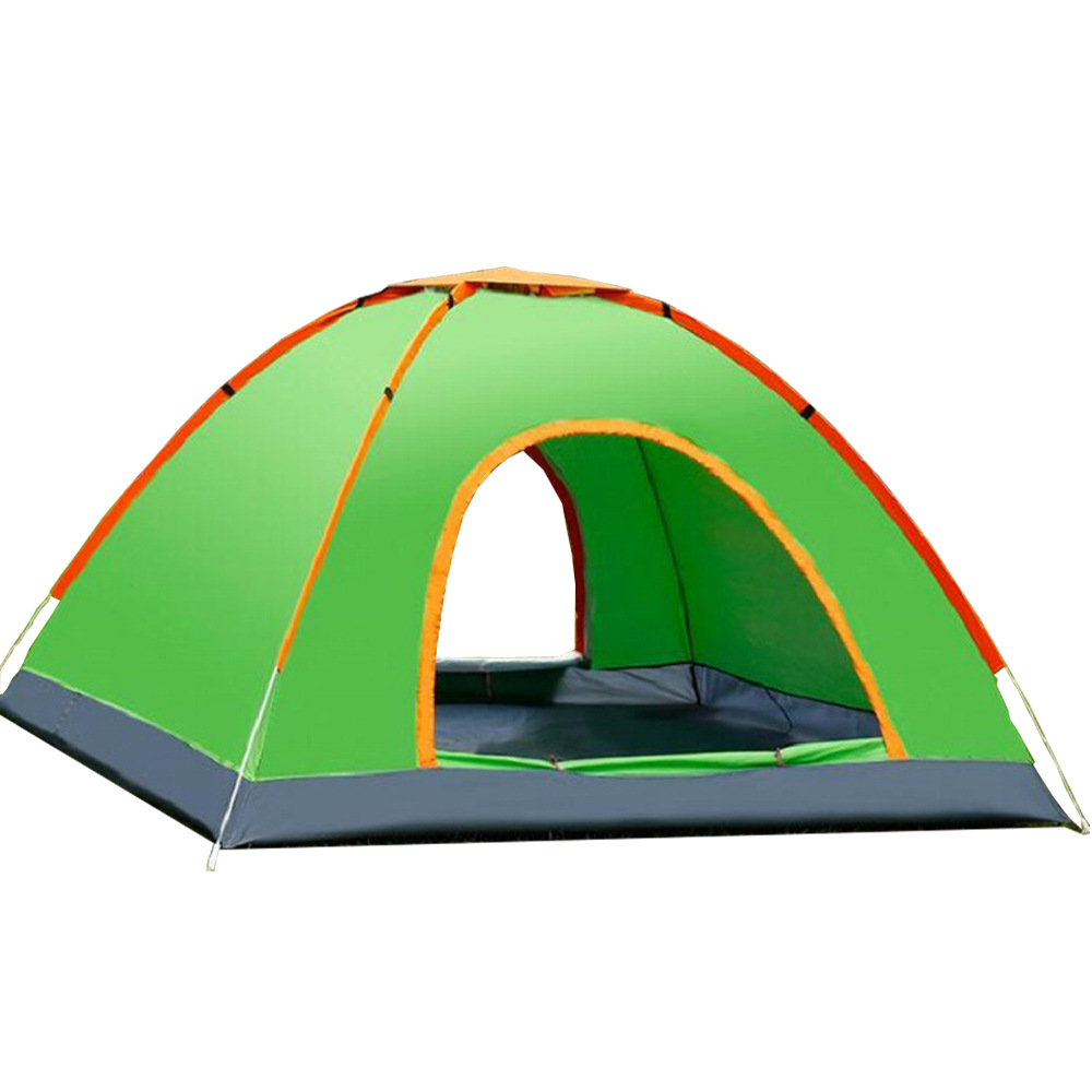 外贸户外野营玻杆自动帐篷防雨野外登山防水装备单层双人速开设计