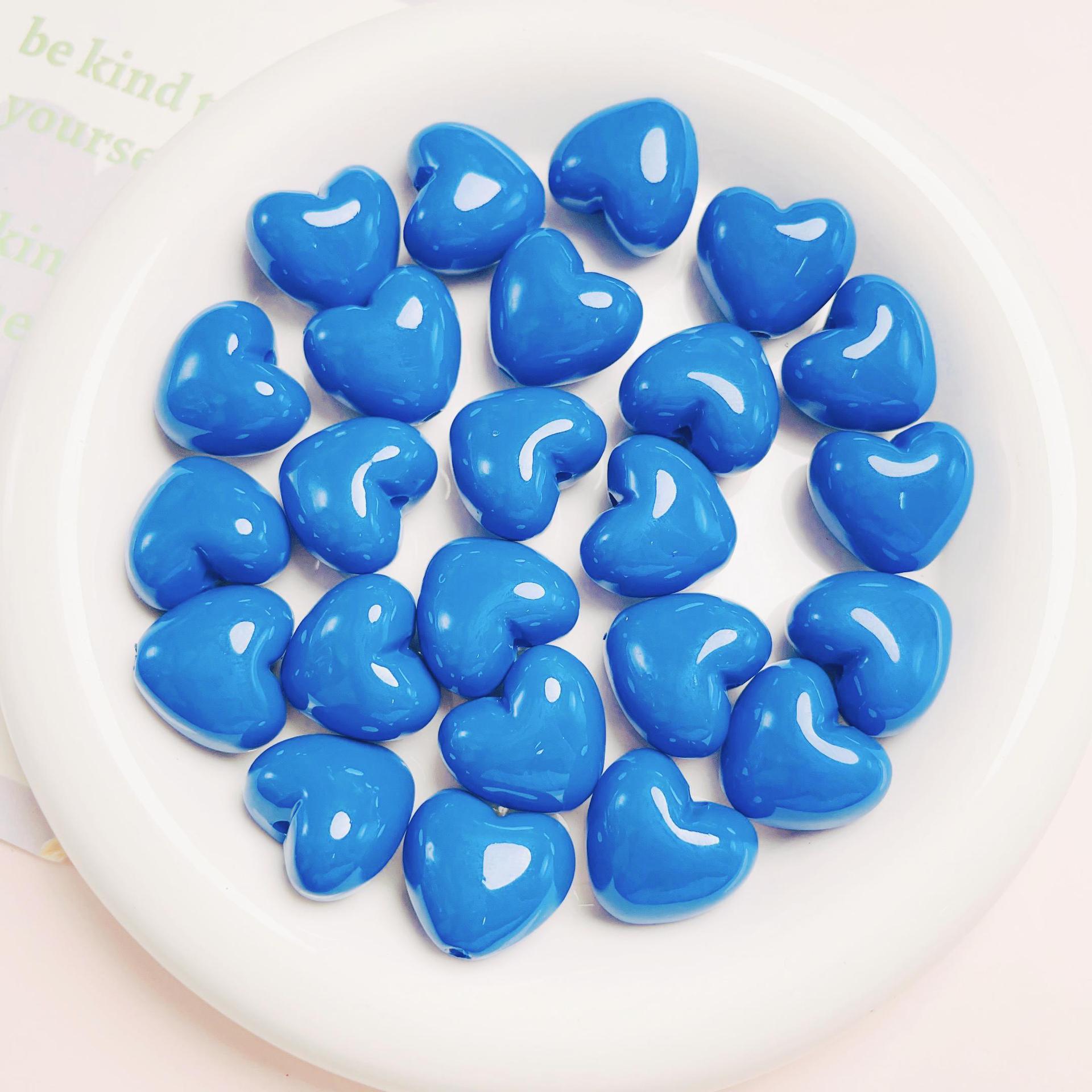 Colorful lacquered chubby heart-shaped beads DIY handcrafted loose beads hand-painted base beads cute ins mobile phone chain pendant beads decoration Specification image