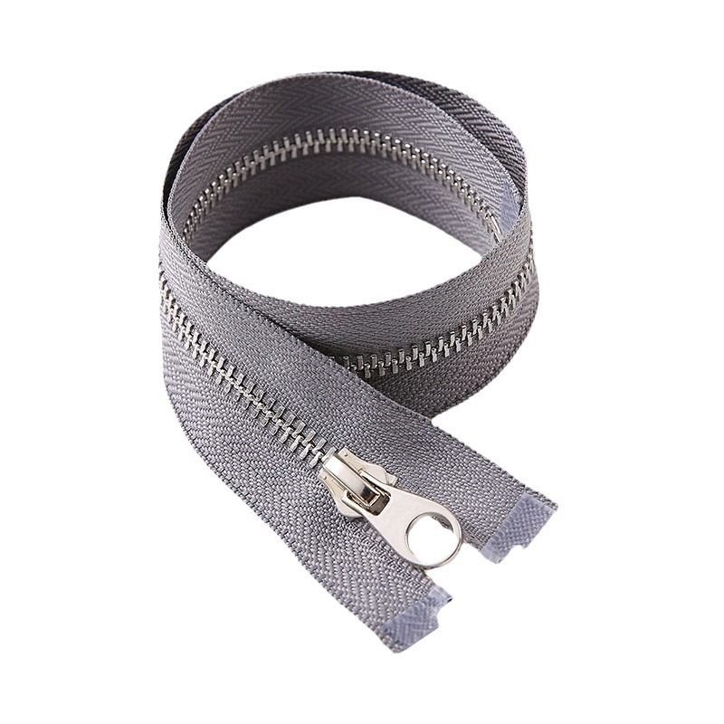 No. 5 metal single opening titanium alloy metal zipper opening clothing zipper in stock supply metal opening zipper Item Picture