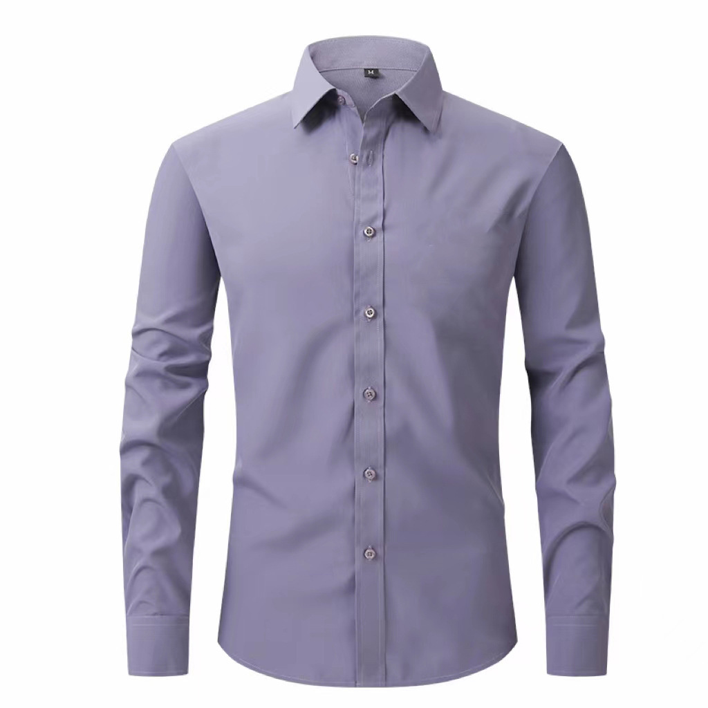 Large-sized four-sided stretch shirt for men, long-sleeved, no-iron workwear, business casual, high-end white shirt for export Specification image