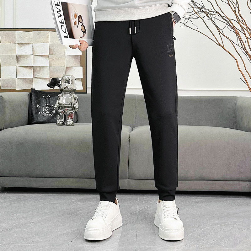 2025 New autumn and winter skinny casual pants, sweatpants, men's sportswear pants, men's fleece sportswear pants Specification image