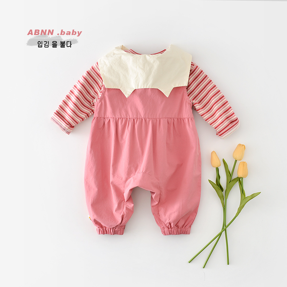 Spring Set for baby Girls, new striped T-shirt for infants and toddlers, two-piece sleeveless crawling suit for children and kittens, 61333 Specification image