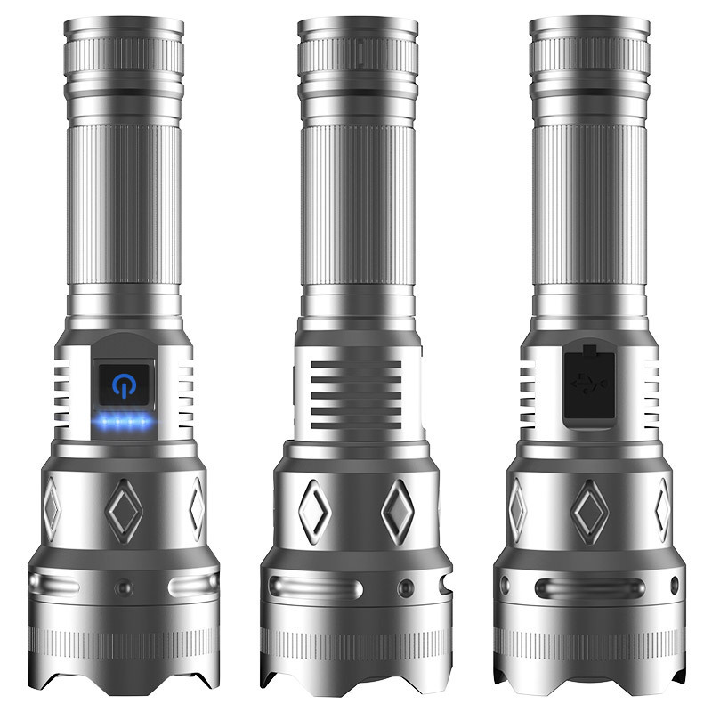 Wholesale of Amazon's new high-intensity frameless white laser flashlight and Douyin bestseller Type-C multi-functional flashlight details Picture