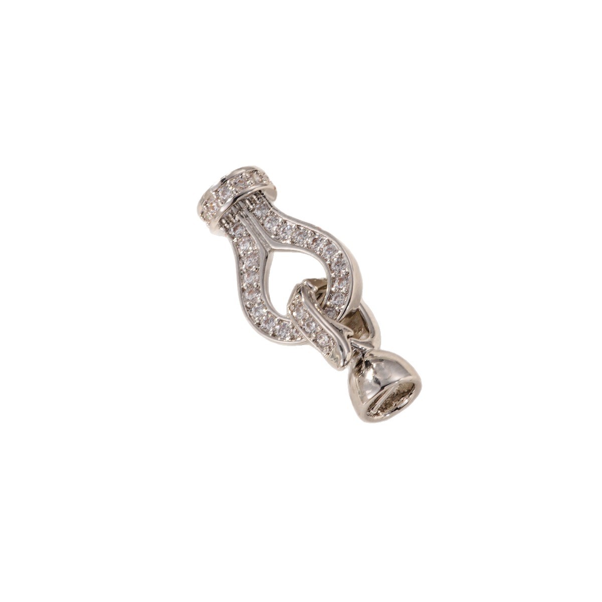 18k copper plated with real gold and inlaid with zirconium double rope knot connection buckle, color retention and high-end feel, DIY jewelry and necklace buckle Item Picture