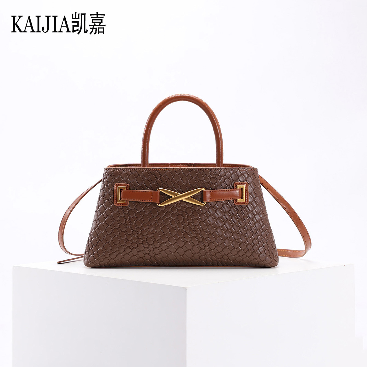 包包女压纹编织包时尚横款手提包大容量女包单肩斜挎包通勤手拎包