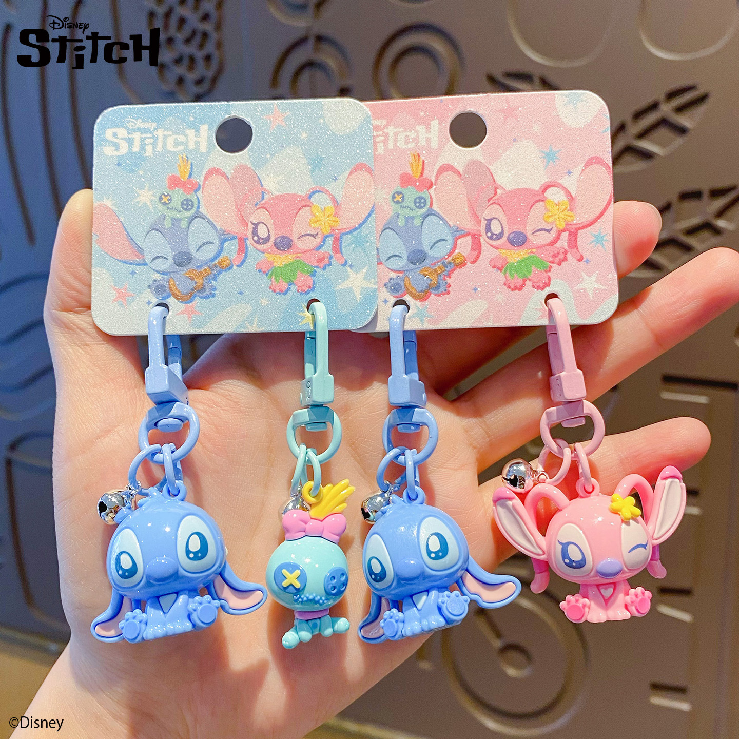 正版史迪仔玩偶钥匙扣创意卡通可爱精致小鼻噶公仔钥匙链包包挂件