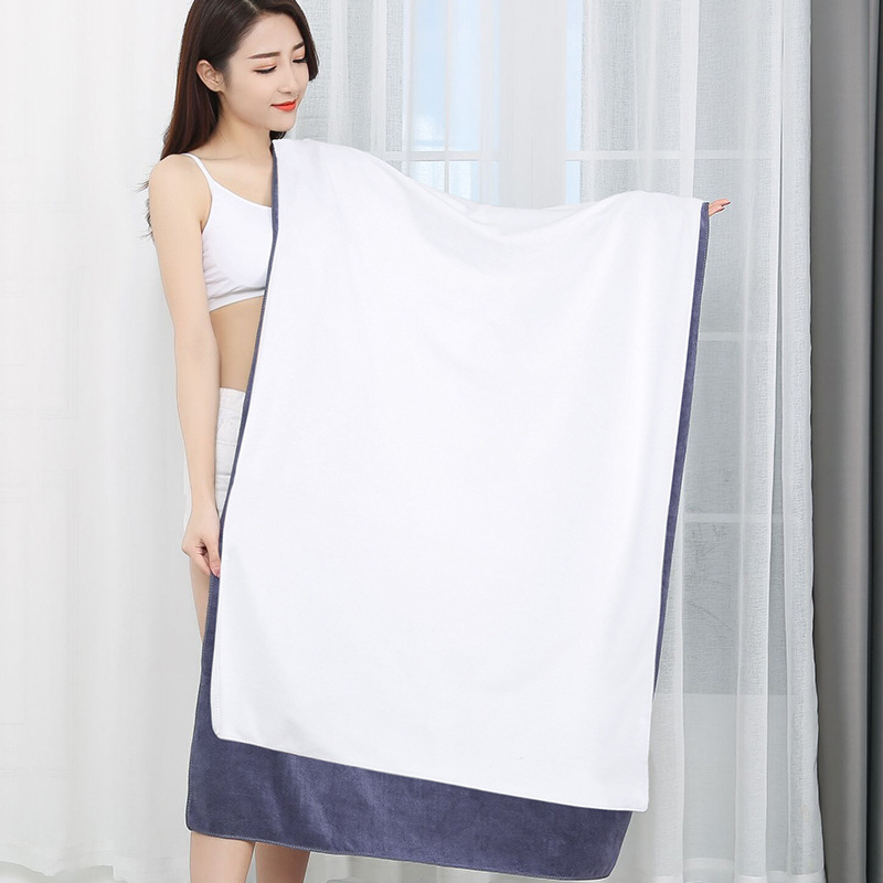 Beauty salon bath towels, massage and bed-making special bed sheets, water-absorbing and quick-drying large towels, no shedding, household use, printed logo details Picture