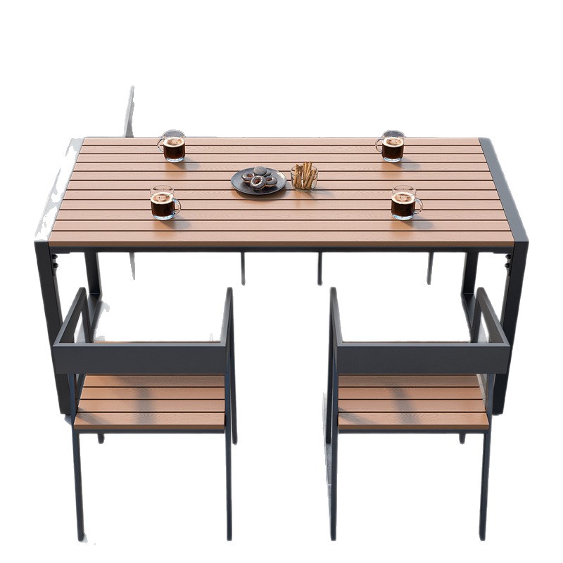 Star Anti-corrosion and sun protection outdoor table and chair, courtyard garden table and chair set, outdoor leisure park long table, open-air balcony table Item Picture