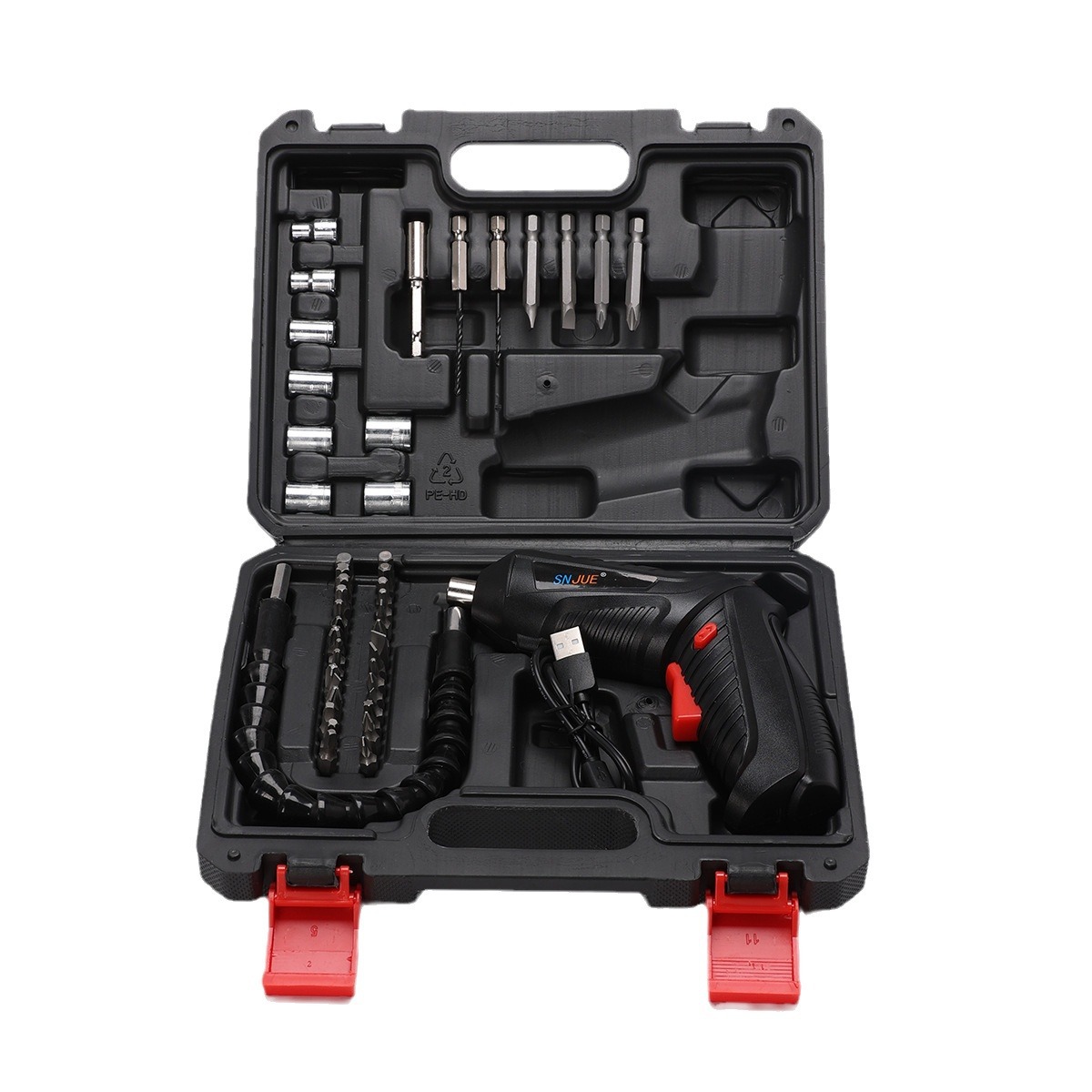 47-piece electric screwdriver set, multi-functional rechargeable hand drill toolbox set, electric drill set Item Picture