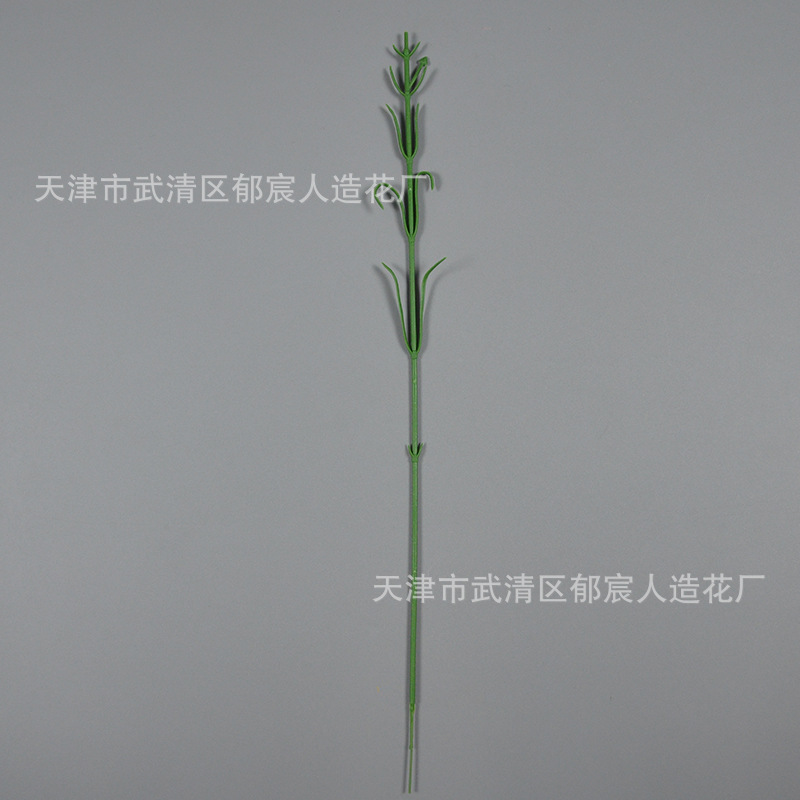 仿真玫瑰花杆 丝网花配件 带叶玫瑰杆 婚礼插花铁丝 香皂花杆叶细节图