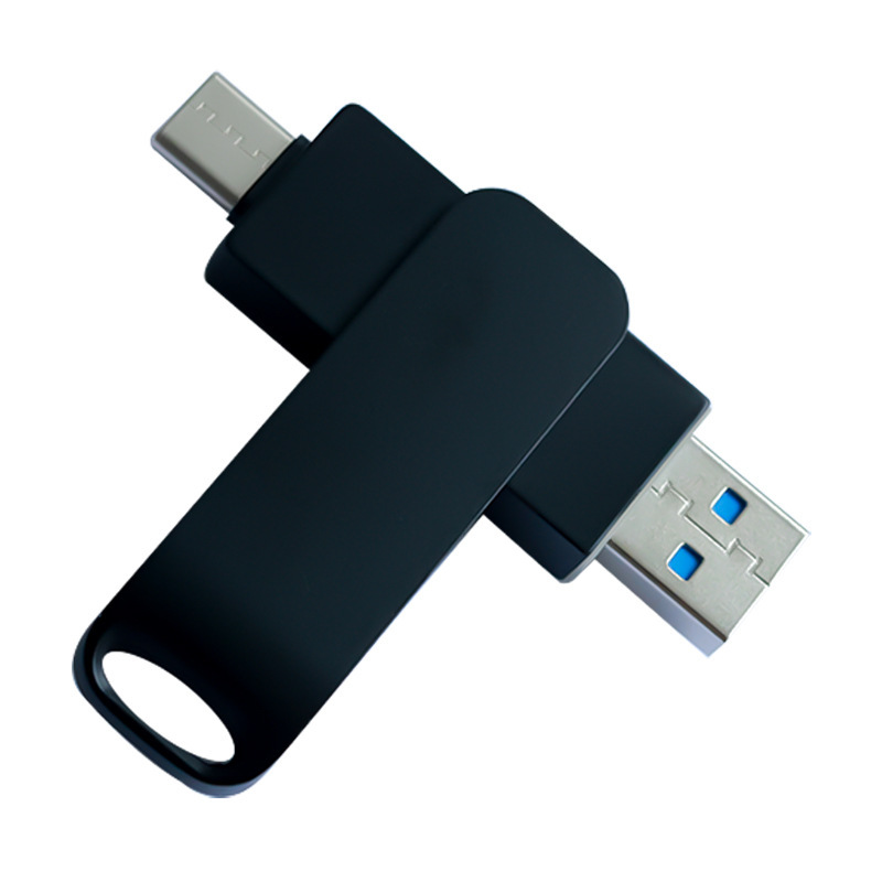 Wholesale of mobile phone USB flash drives, metal rotating USB flash drives 64gU, 3.0Type-c dual-purpose USB flash drives for computers, metal USB flash drives Item Picture
