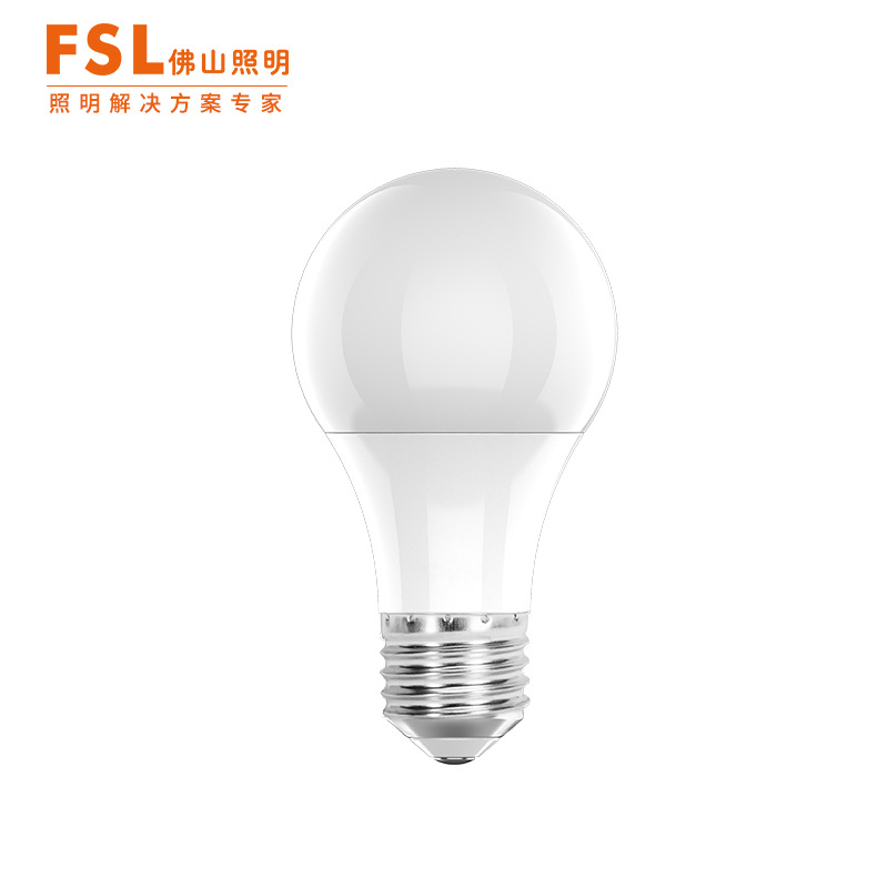 fsl佛山照明led灯泡大功率柱形球泡高亮节能A泡灯E27螺口明装灯座白底实物图