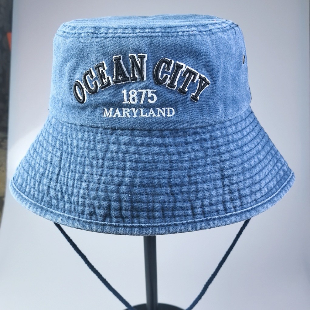 American streetwear brand fashion lettered basin hat, women's spring and summer outdoor street foldable fisherman hat, couple hats Specification drawing