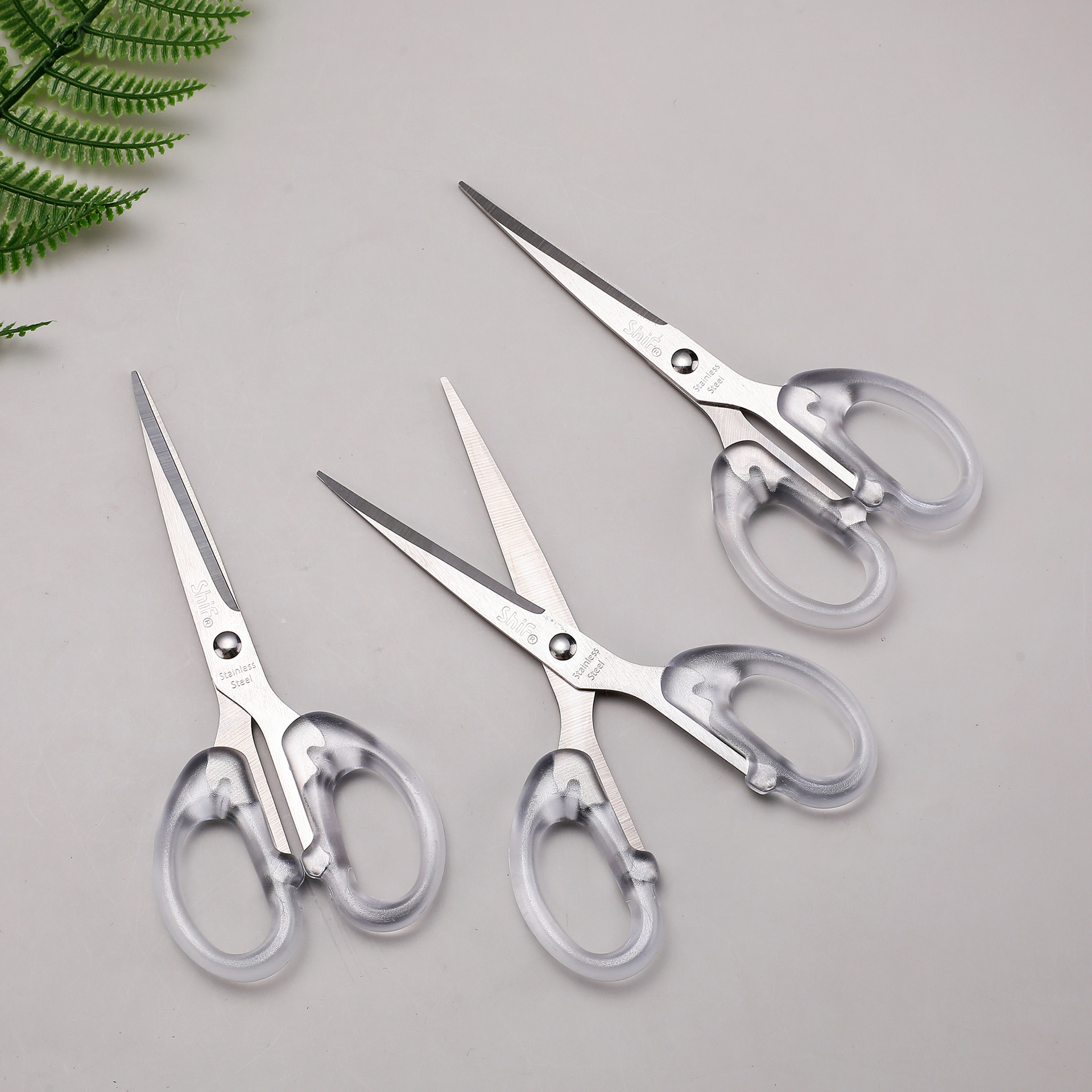 Pioneer 1252 Office Scissors, transparent stainless steel scissors, express delivery opening, office stationery, pointed scissors, student scissors Specification image
