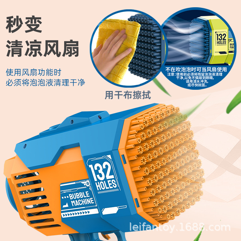 Cross-border 139-hole bubble machine, toys, children's fully automatic handheld Gatling water truck, bubble gun blowing Specification image