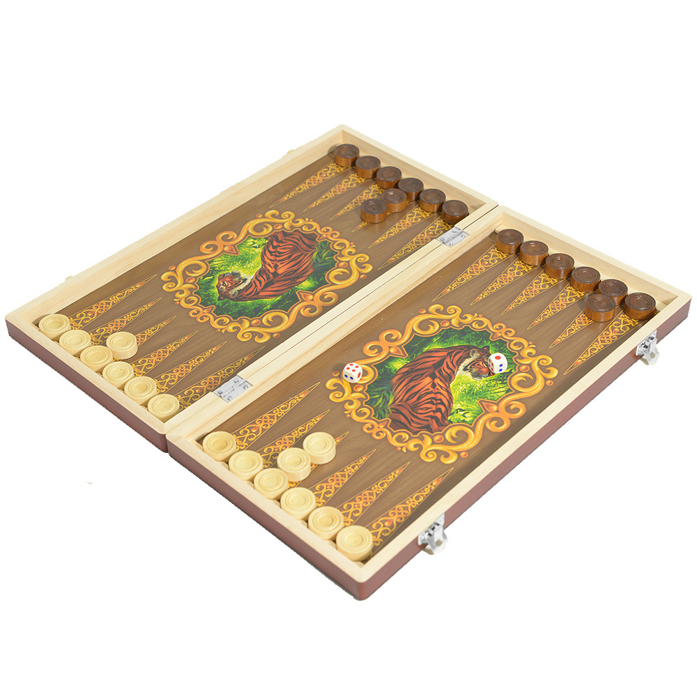 Wholesale and export of high-end wooden backgammon portable folding international chess casual entertainment chessboard details Picture