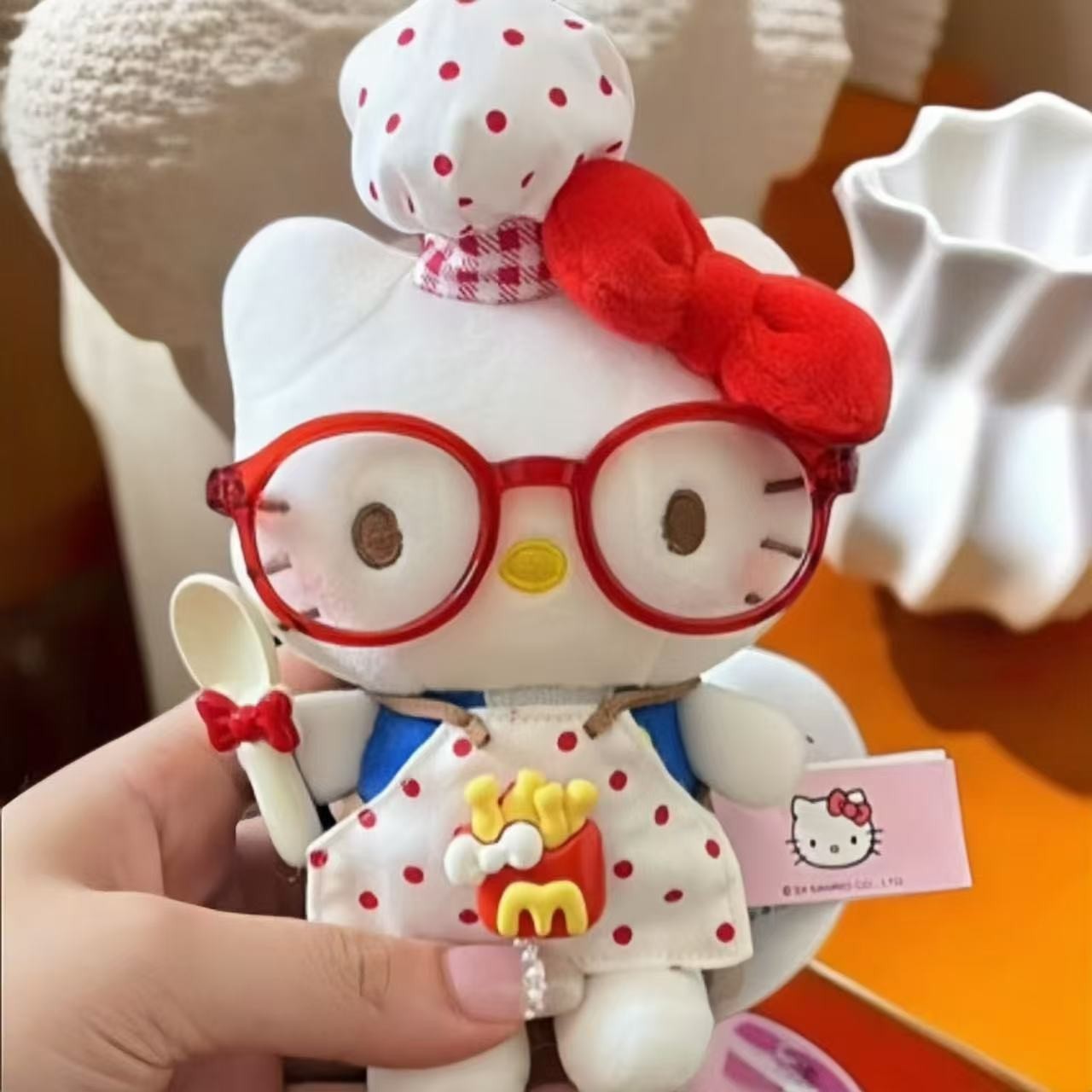 Sanrio official HelloKitty pendant, plush toy keychain, cute kt cat doll bag, small pendant