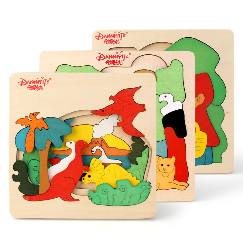 Wholesale of new creative three-dimensional wooden children's toy jigsaw puzzles, infant and toddler teaching AIDS, and multi-layer puzzle toys for intelligence details Picture
