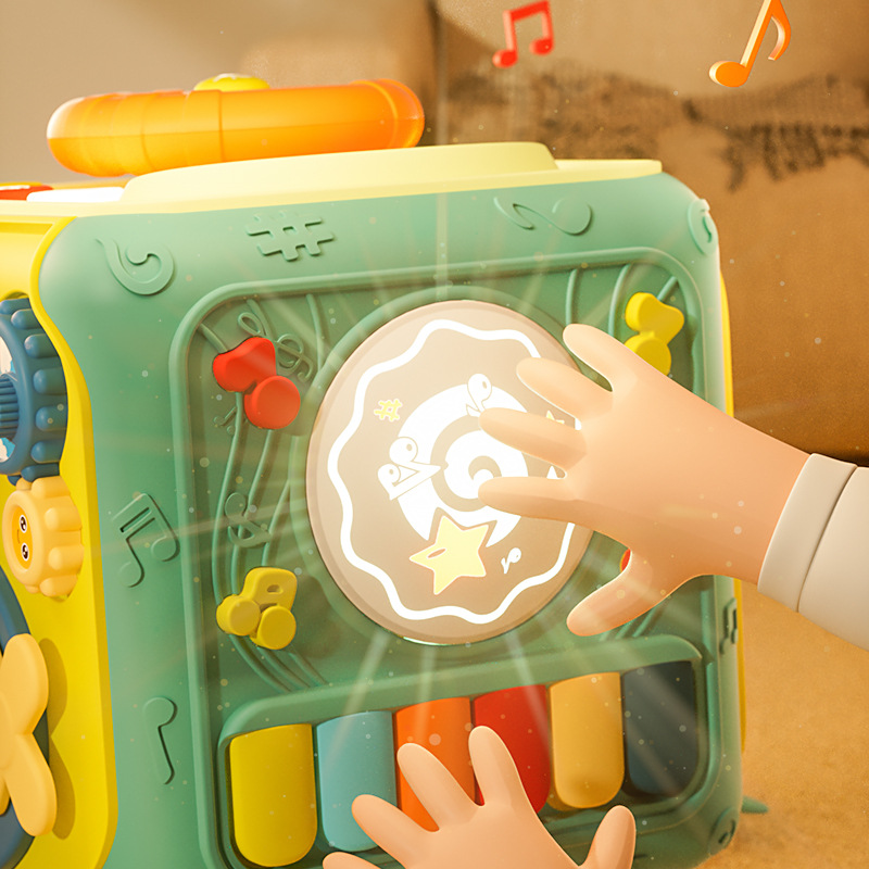 婴儿玩具六面体游戏桌多功能益智宝宝早教中英文婴儿童手拍鼓玩具细节图