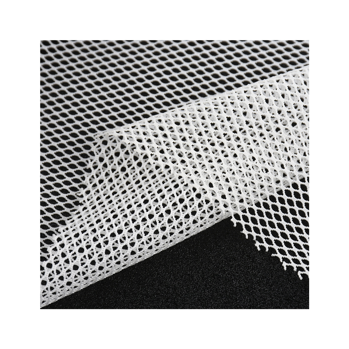 Polyester-ammonia elastic coarse diamond-shaped mesh fabric weft knitted diamond-shaped mesh fabric for luggage, handbags and shoes Application Scenario