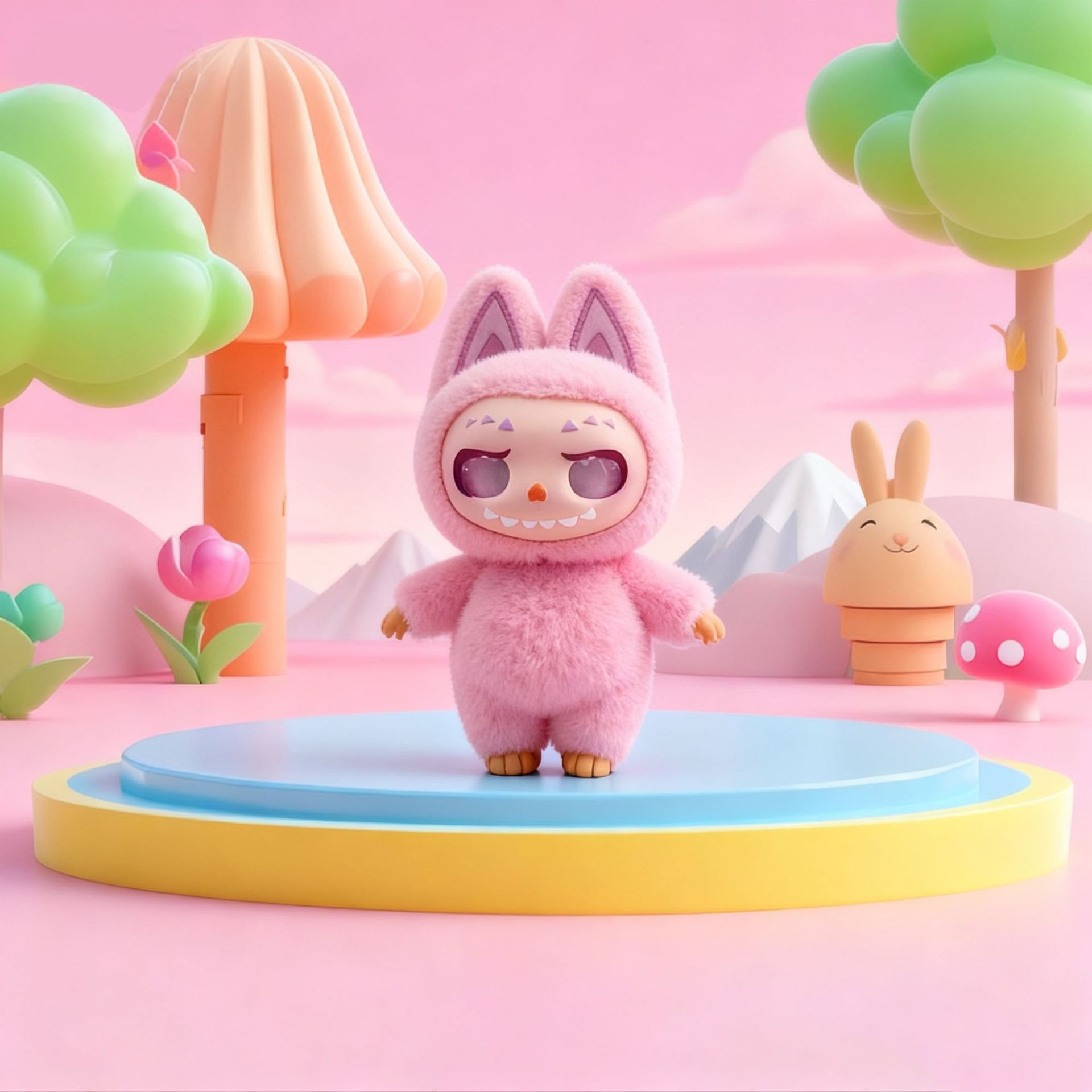 Cat-ear LAFUFU blind Box, the first generation of little monsters, cartoon vinyl figurines, decorative items, trendy backpacks and pendants series Application Scenario
