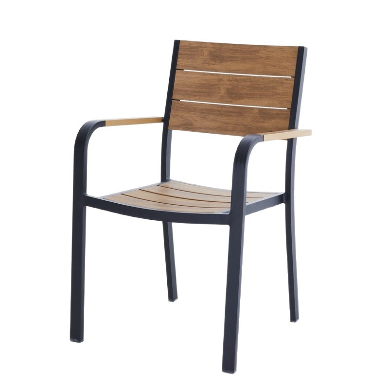 室外庭院户外休闲桌椅组合露天露台阳台外摆塑木防腐木桌椅子北欧白底实物图