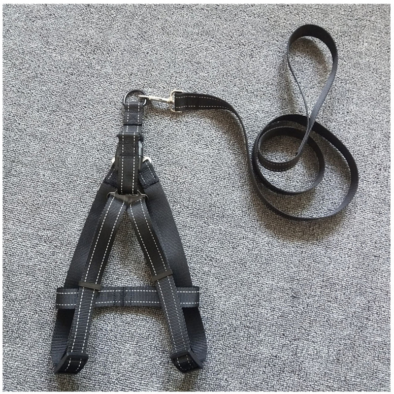 Amazon's new flat pet dog chain, double reflective leash, leash strap, chest and back strap, dog chain manufacturer in Yiwu Specification image