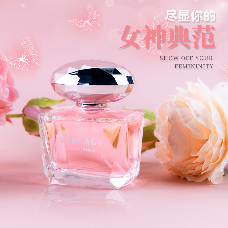 跨境倾心水晶钻香水女士持久淡香花香调学生少女清新淡雅自然批发