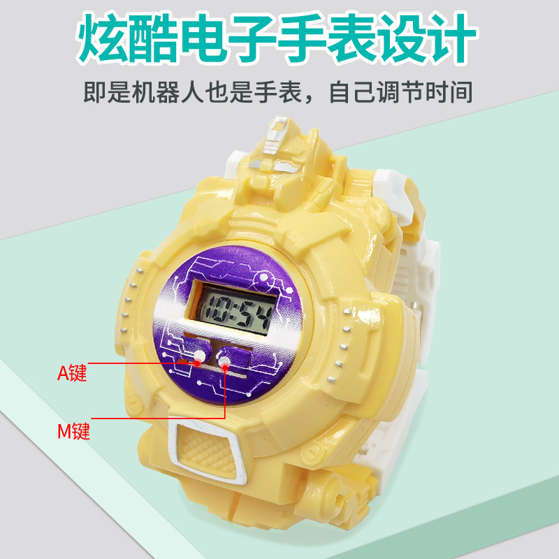 Transforming robot, children's electronic watch, men's casual smart watch, display screen, multi-functional sports watch Application Scenario