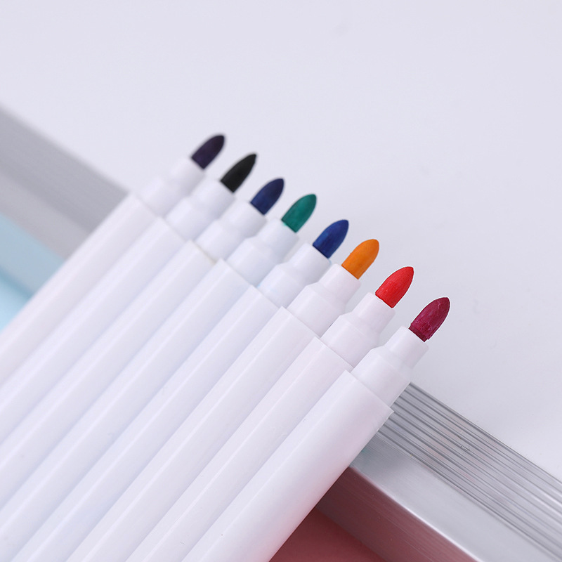 Qianhui 8-color children's whiteboard pen, black water-based color fine tip printing marker pen, erasable whiteboard pen details Picture