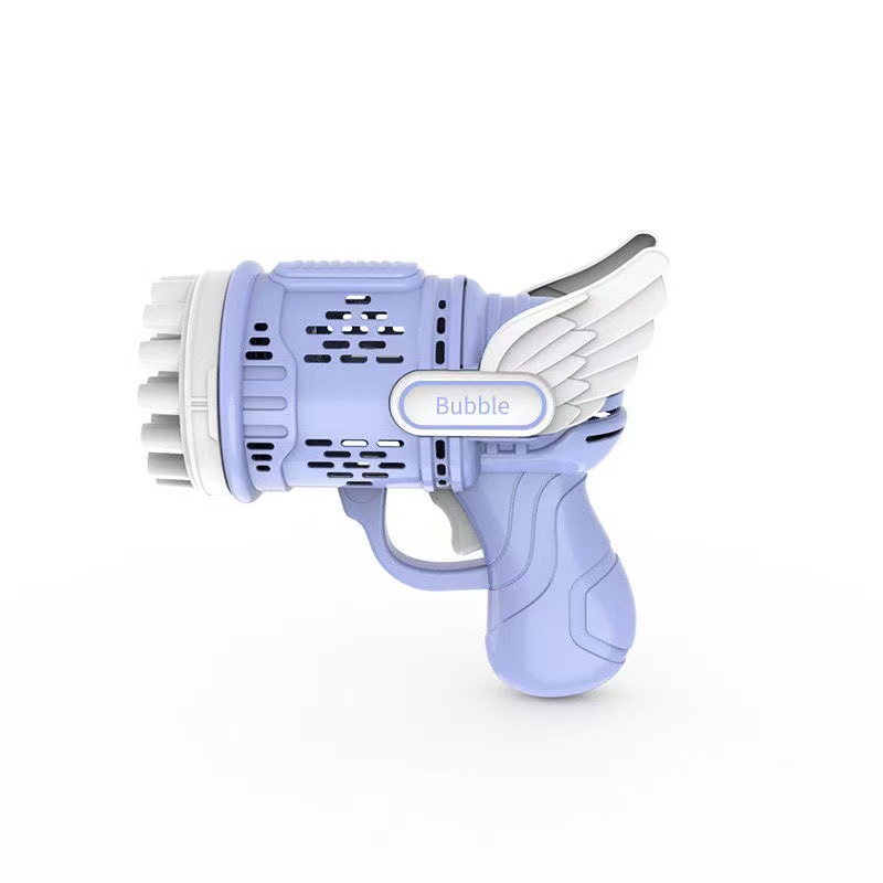 23-hole Angel bubble gun, fully automatic bubble-blowing electric toy, popular handheld bubble machine, birthday gift for boys and girls Item Picture