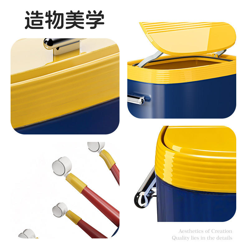 包邮高脚带滑轮撞色厨房垃圾桶家用5新高颜值可移动大容量免弯腰 Application Scenario