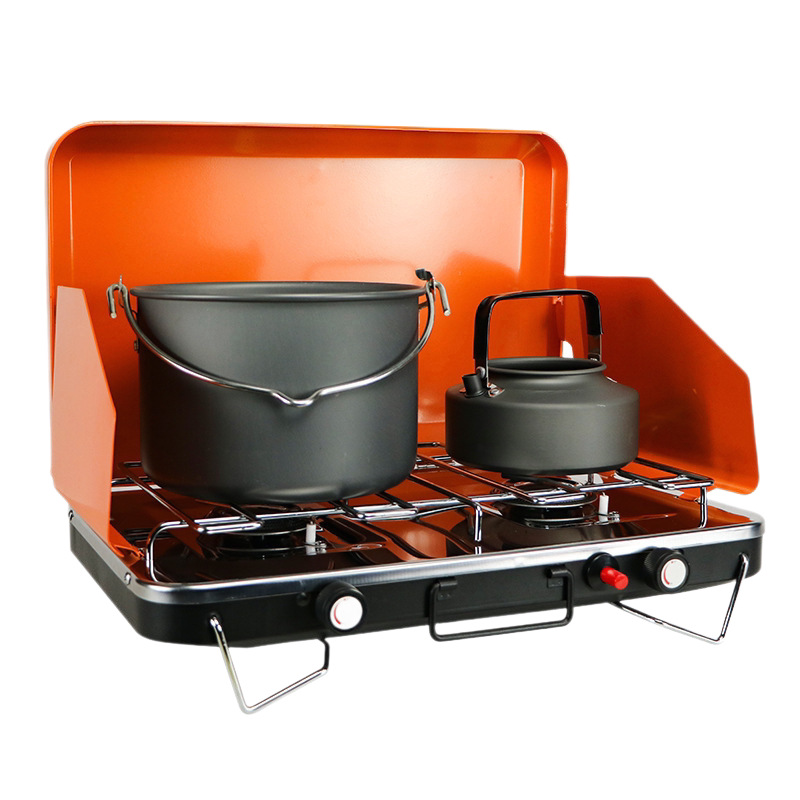 ATLAS Portable gas grill, outdoor camping barbecue grill, foldable gas double-head grill, home cooking Item Picture