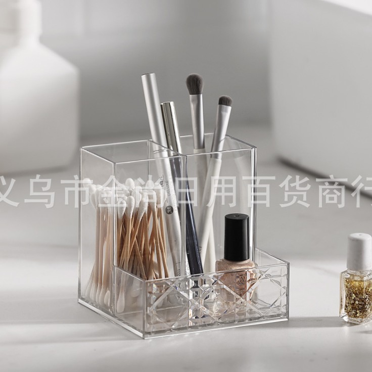 Dust-proof storage box for makeup brushes, desktop cosmetics, transparent internal drawer, multi-functional makeup table and storage rack