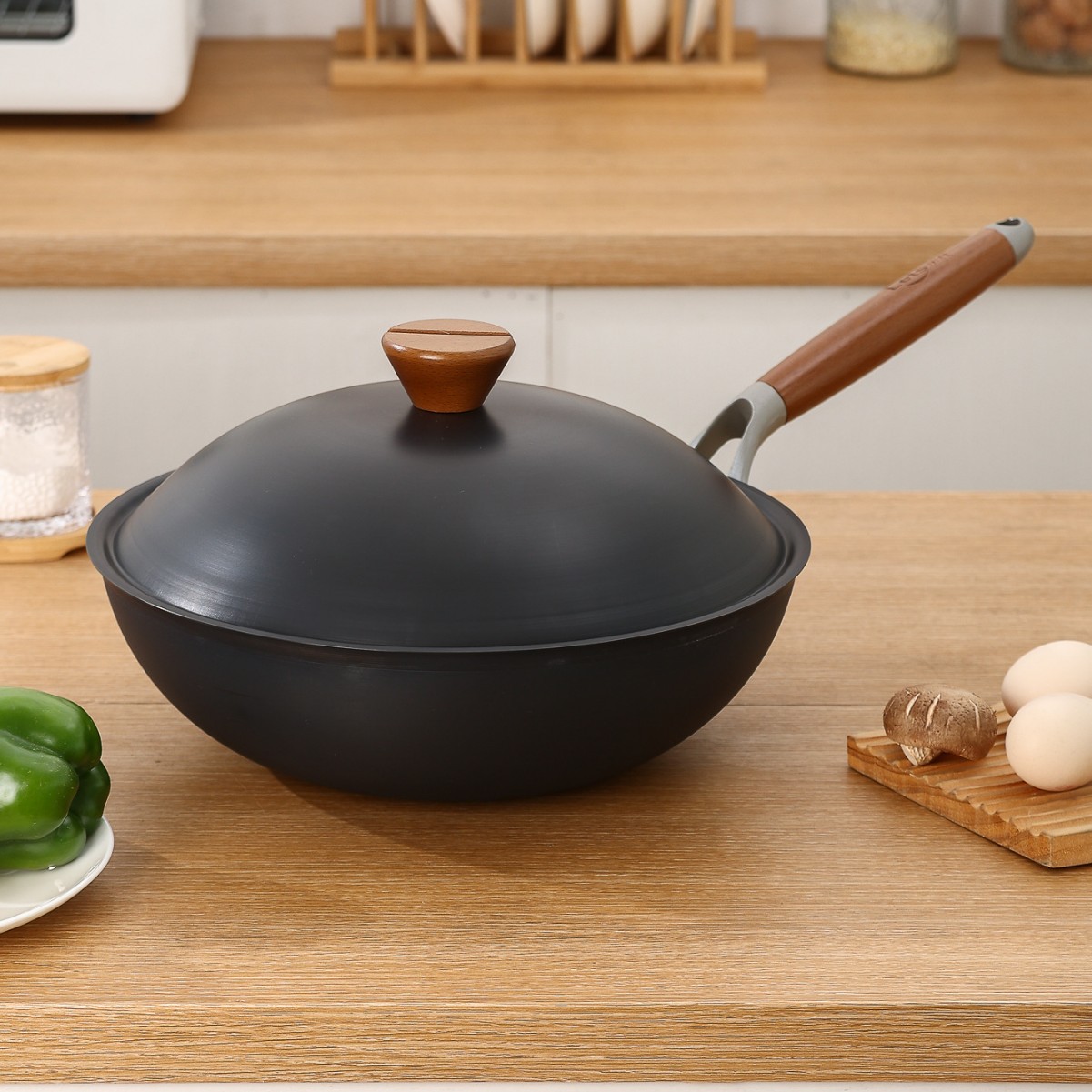 直播代发带盖铁锅同款手工老铁锅家用炒菜锅不粘锅无涂层熟铁炒锅