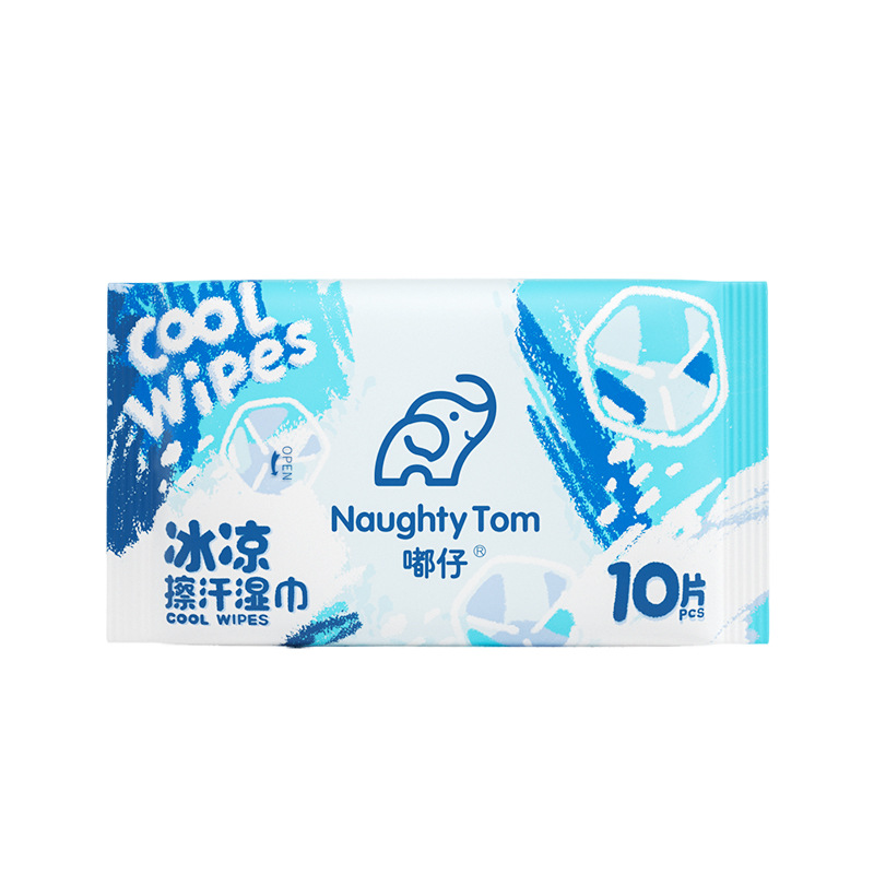 Cooling wet wipes, summer travel coolness wonder, care sweat-wiping wet wipes, wholesale for export, deodorizing mint wet wipes Item Picture