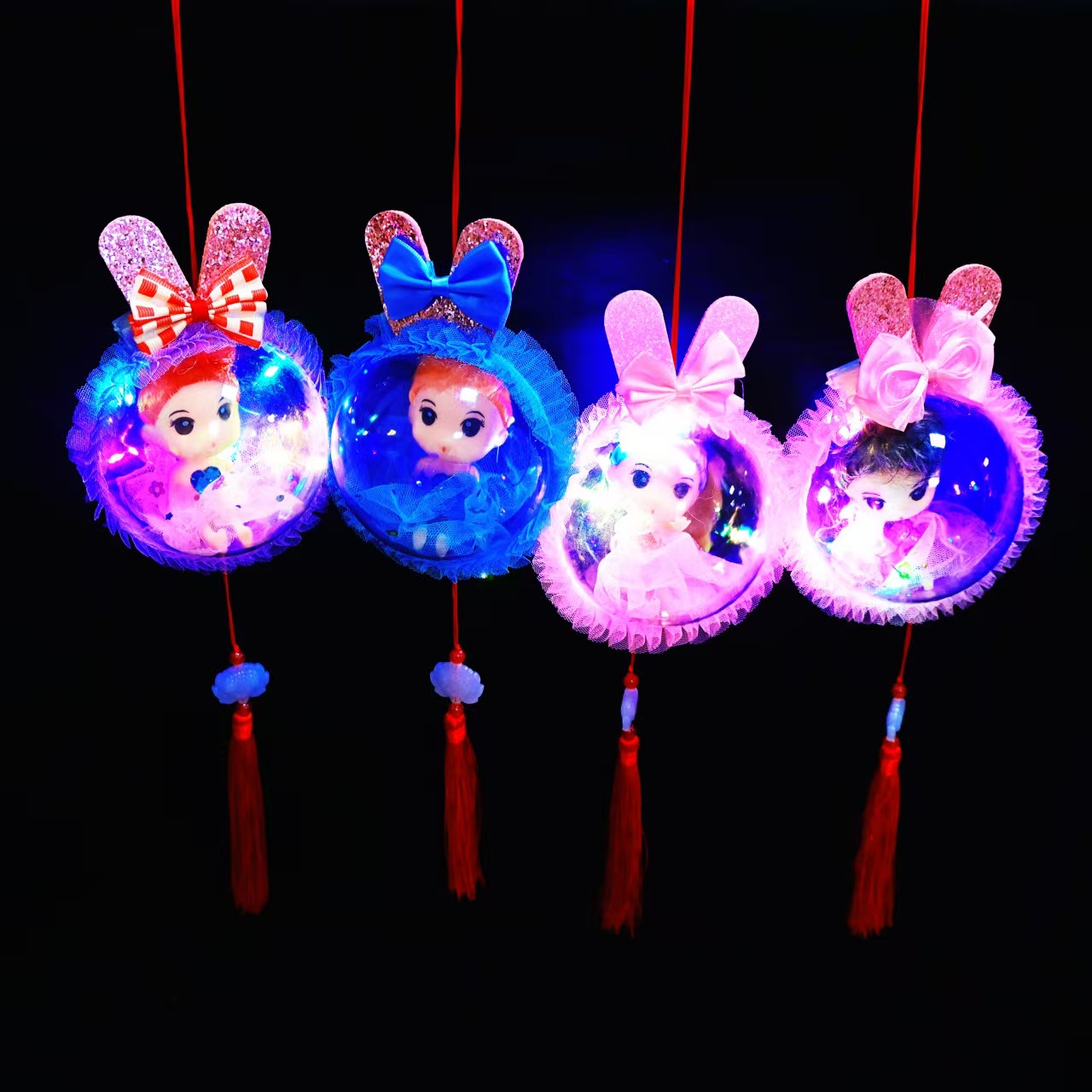 Wholesale of 2025 new hand-held rabbit luminous lanterns, children's starry sky ball lanterns, toys, night market street stalls and small gifts Specification image