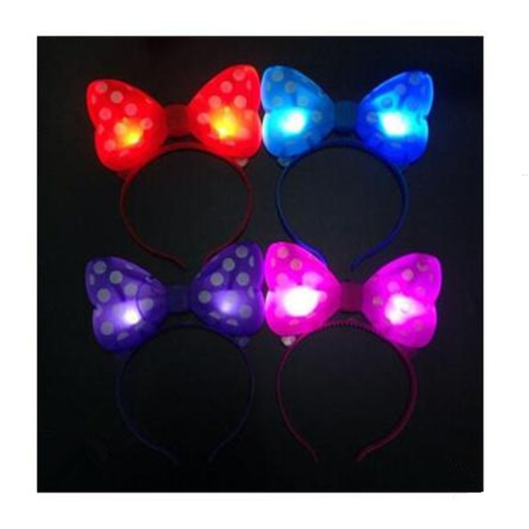 Korean version luminous bow hair band, hair clip, flashing hair clip, hair clip, Minnie headband, concert hair band wholesale details Picture