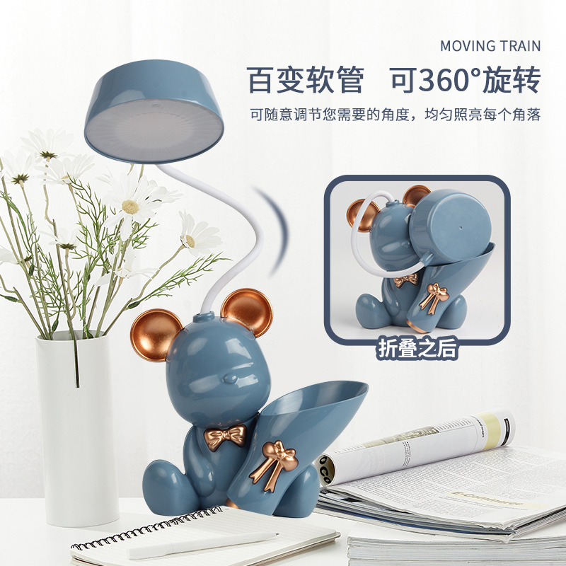 Wholesale LED cartoon multi-functional pen holder charging desk lamp, student dormitory study night light, bedside lamp Specification image