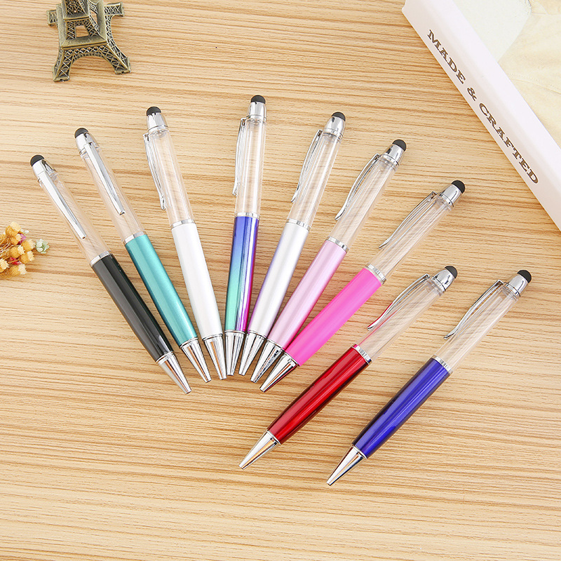 Factory wholesale large-sized empty tube hand-inserted oil pens, creative diy touch screen pens, metal ballpoint pens, available in various colors Specification image