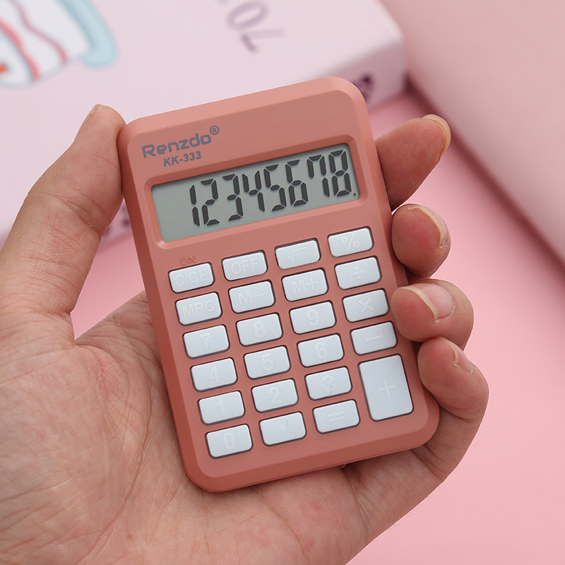 KK-333 solid-color cute calculator, fresh and clean 8-digit computer, portable business compact calculator Application Scenario
