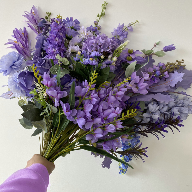 仿真花DIY发饰配件/假花/5朵塑膠花/仿真花/假花批发产品图
