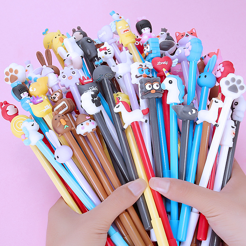 Colorful cartoon-shaped pens, children's creative drawing stationery, cute colored pen sets, student supplies details Picture