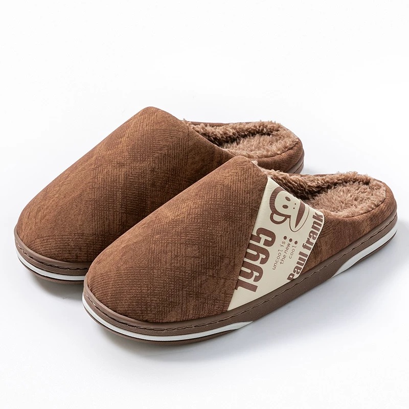 Authentic Big Mouth Monkey brand winter cotton slippers TPR two-color base anti-slip slippers for home warmth couple cotton slippers Item Picture