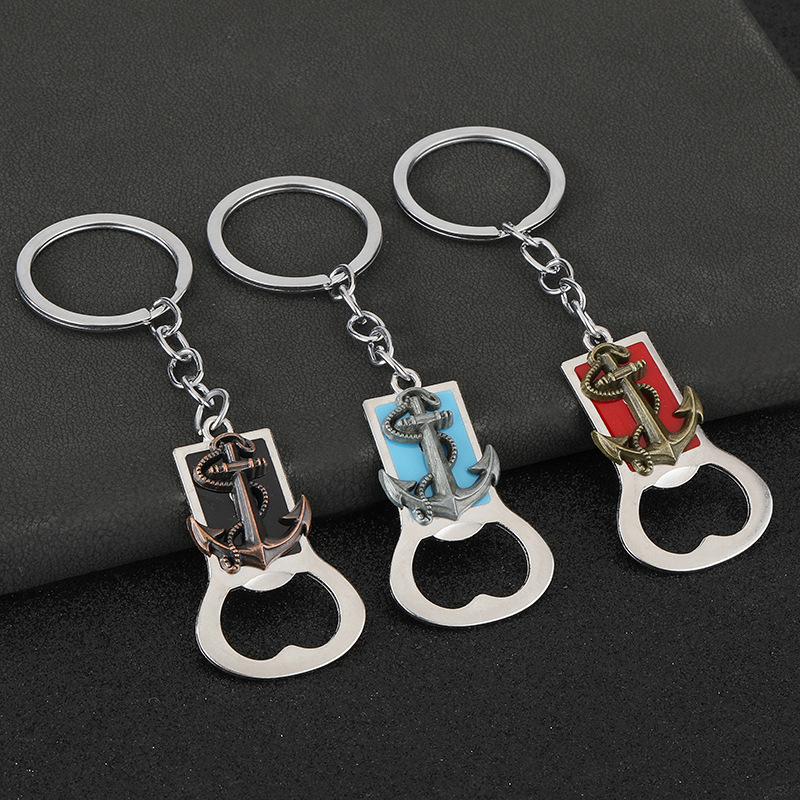 厂家直销 造型船锚开瓶器珐琅创意钥匙扣商超酒吧开瓶器包包配件