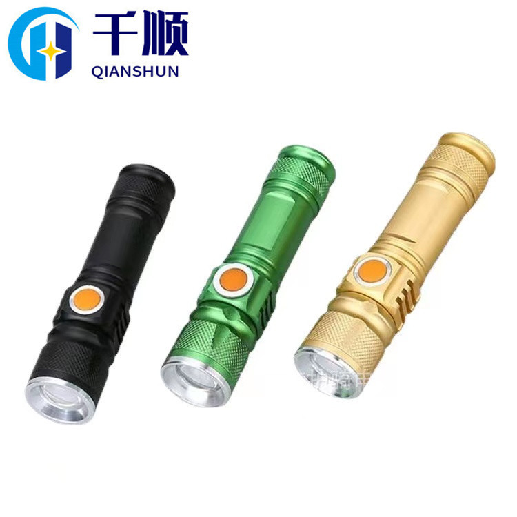 户外LED强光照明迷你手电筒 夜骑自行车灯USB充电T6防水纪念礼品